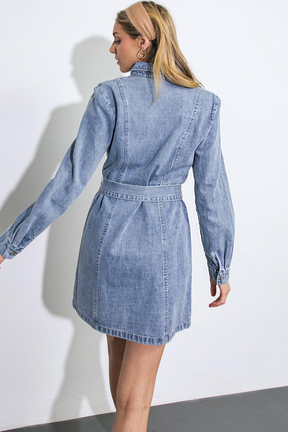 Be a Light Denim Mini Dress from KADOU Boutique