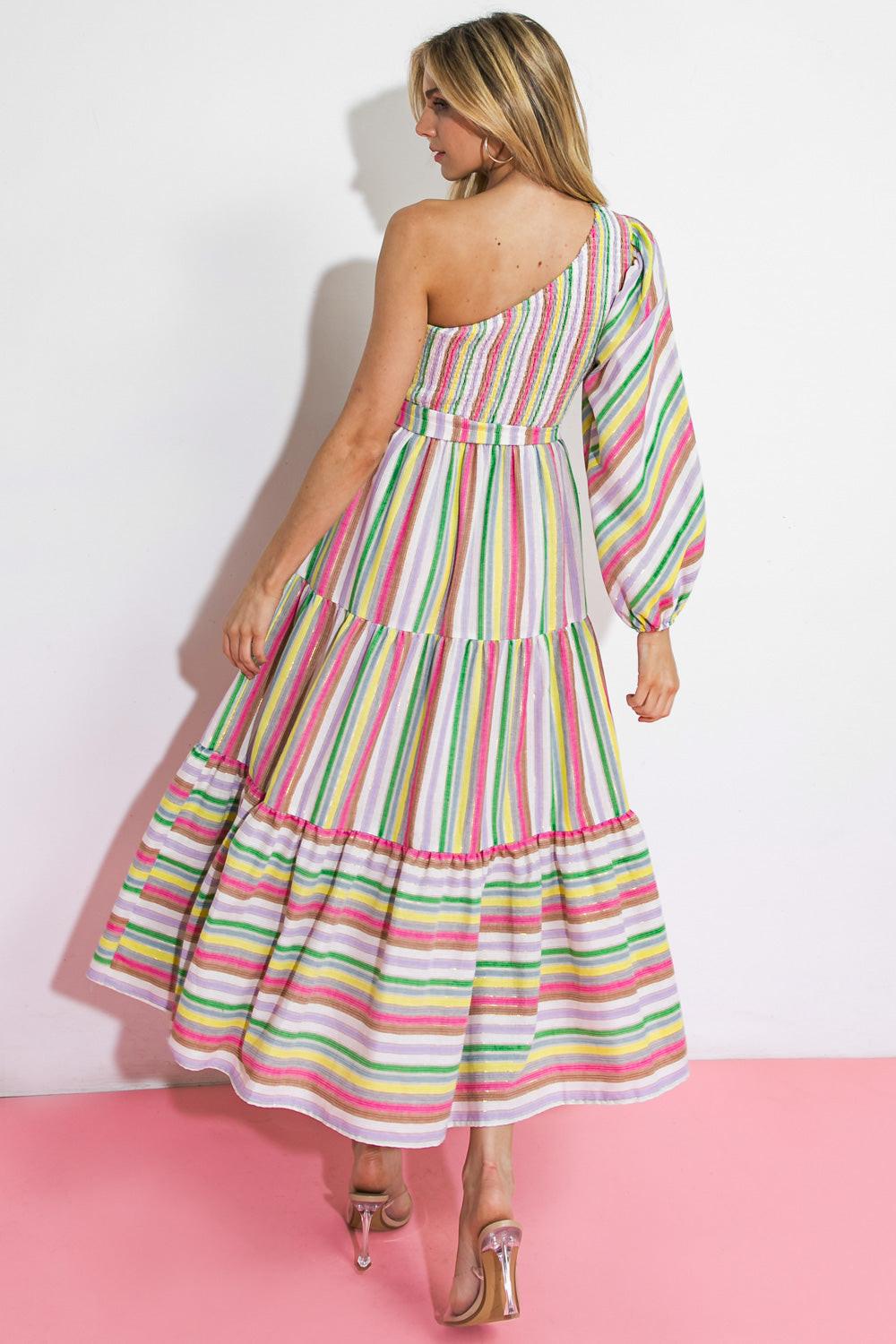 No Matter Where I Go Woven Midi Dress from KADOU Boutique
