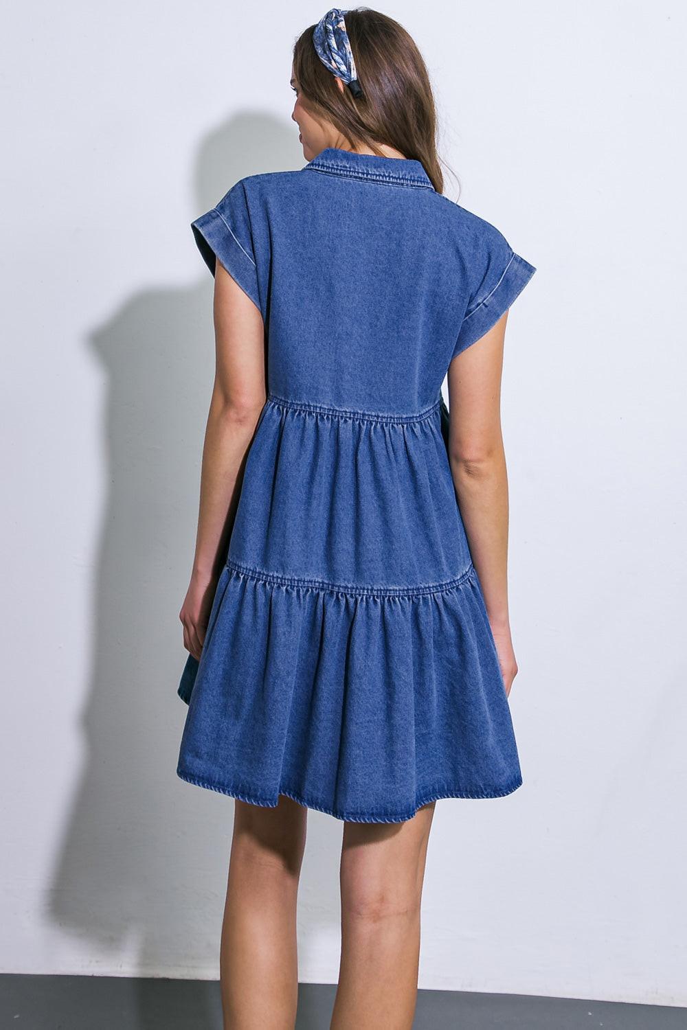Just the Beginning Twill Mini Dress from KADOU Boutique