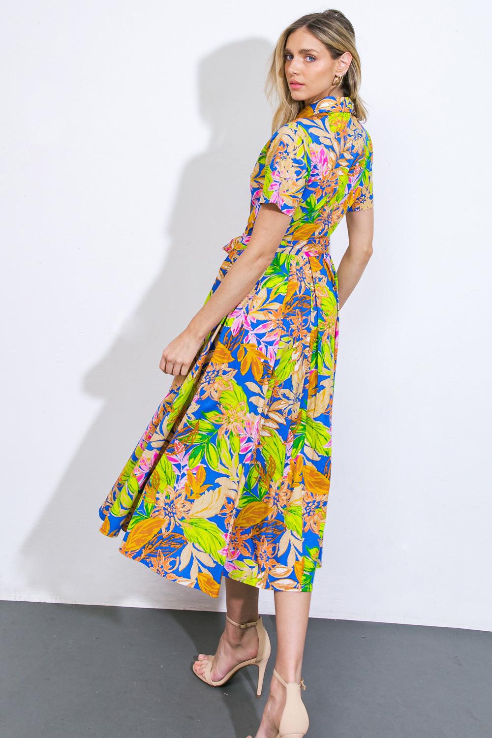 Keep Blooming Woven Midi Dress from KADOU Boutique
