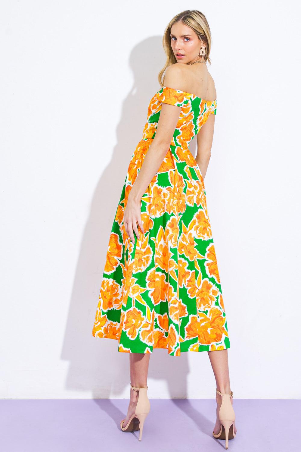 Where I Want to Be Twill Midi Dress from KADOU Boutique
