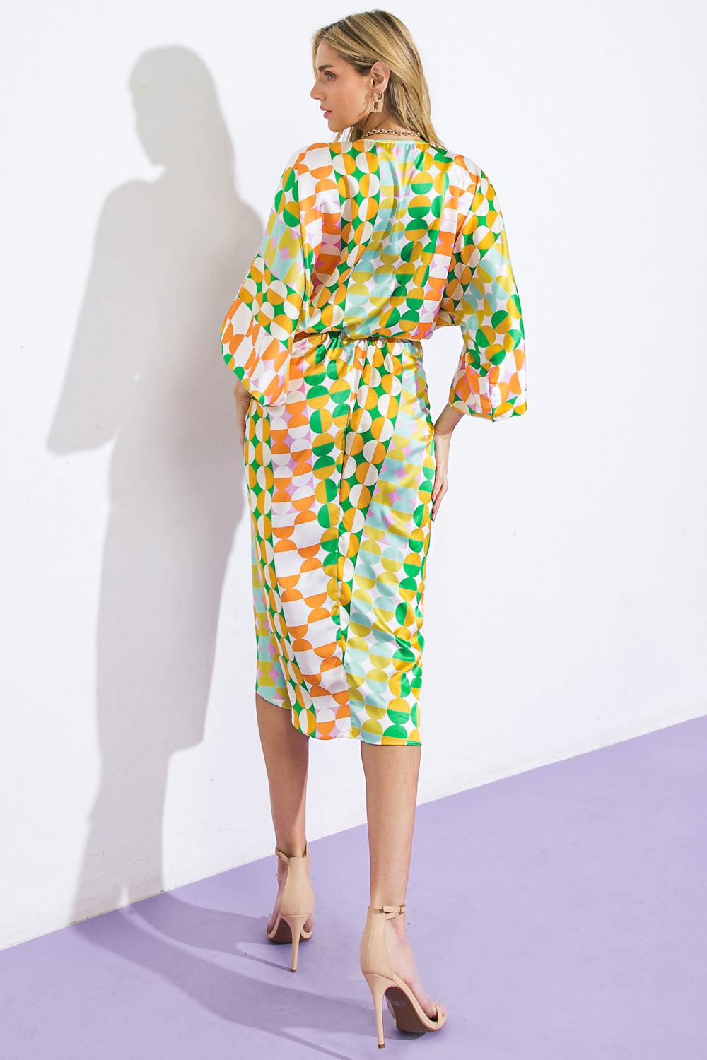 Best Impressions Woven Satin Midi Dress from KADOU Boutique