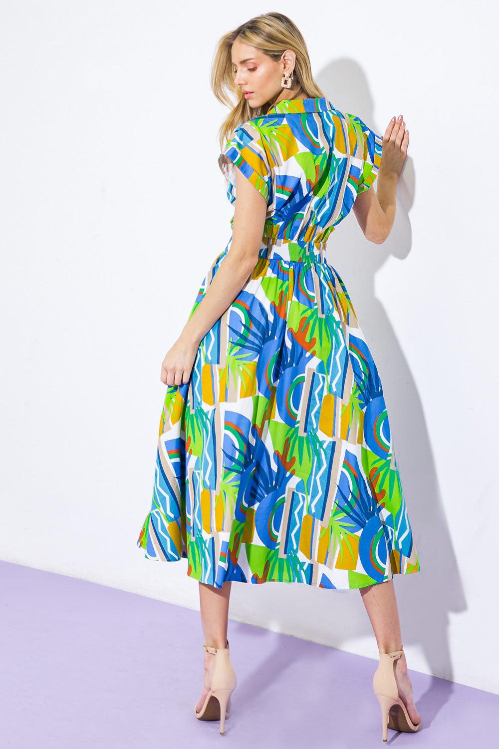 Summer Mirage Woven Midi Dress from KADOU Boutique