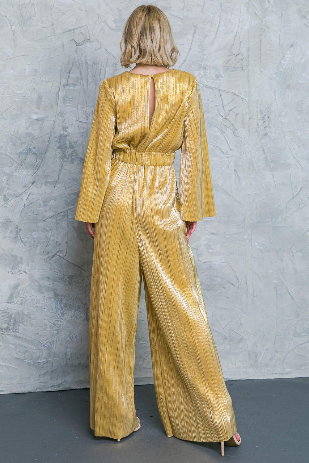 Dare to Dazzle Plisse Jumpsuit from KADOU Boutique