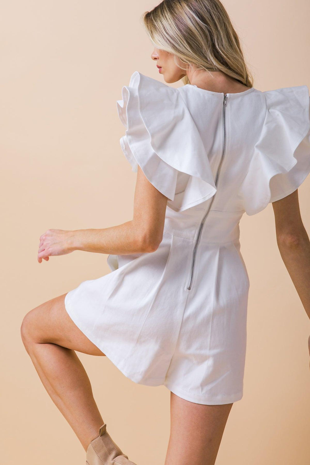 Chilly Moment Twill Romper from KADOU Boutique