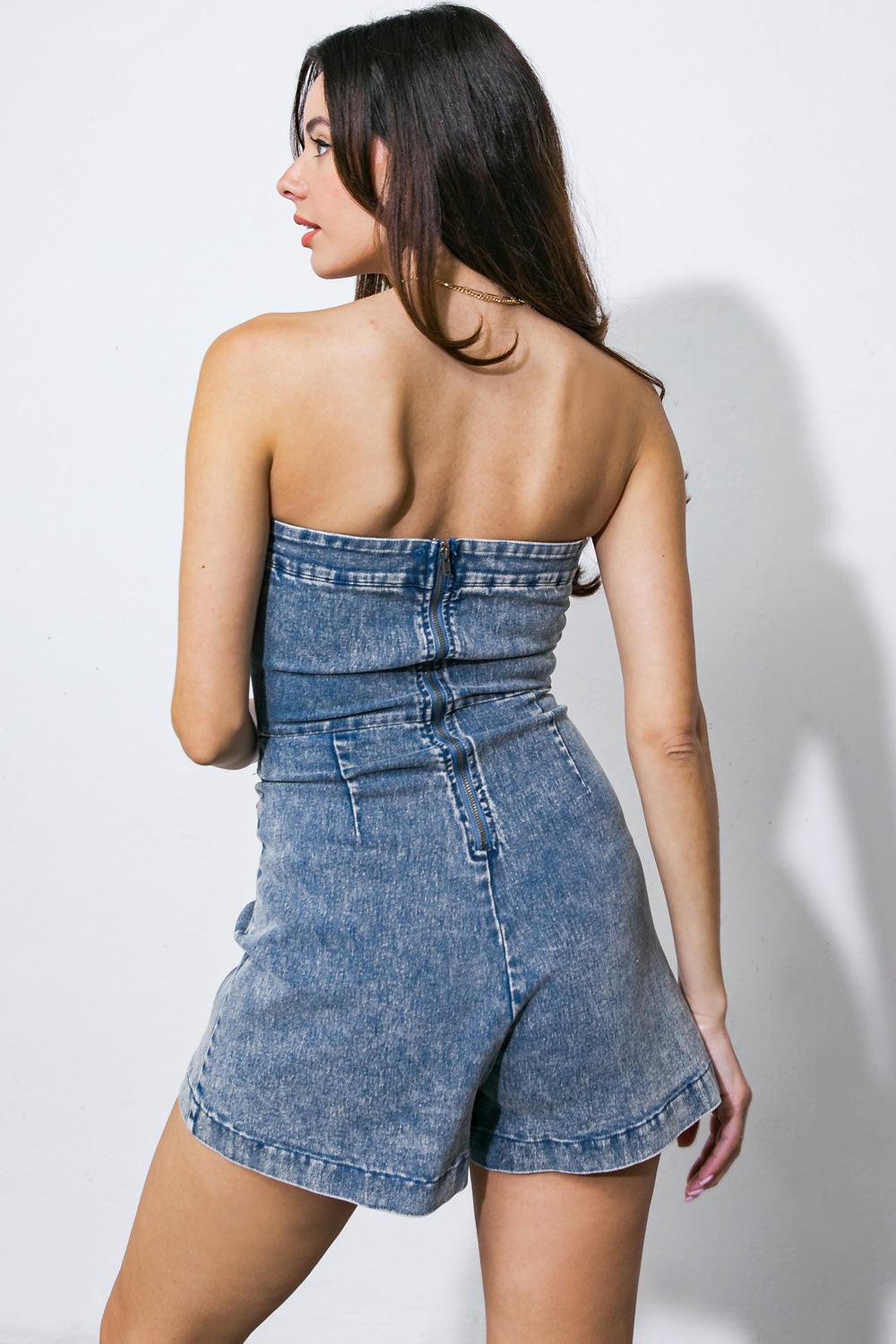 We Love It Washed Romper from KADOU Boutique