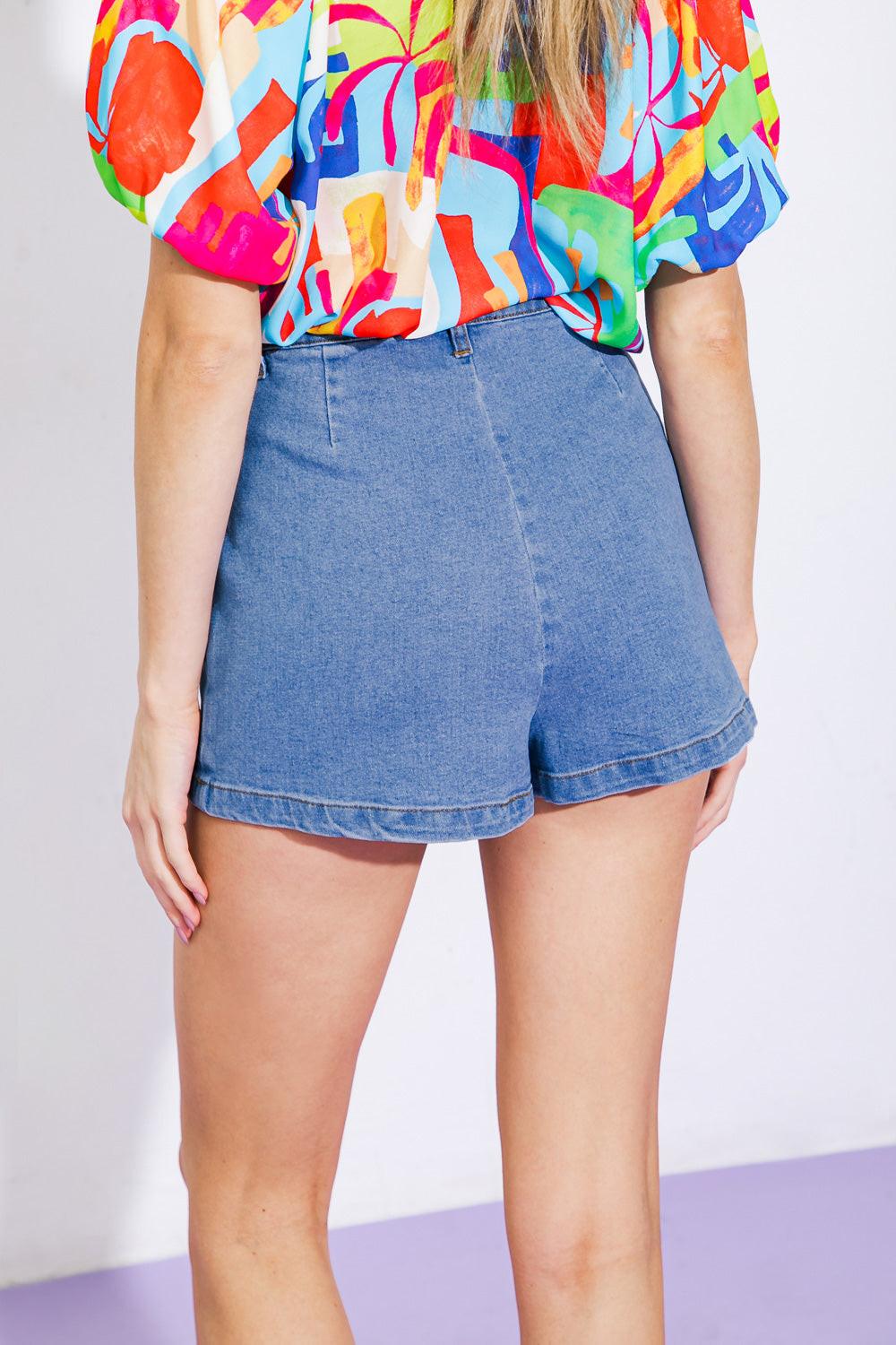 Sunny Romance Denim Skort from KADOU Boutique
