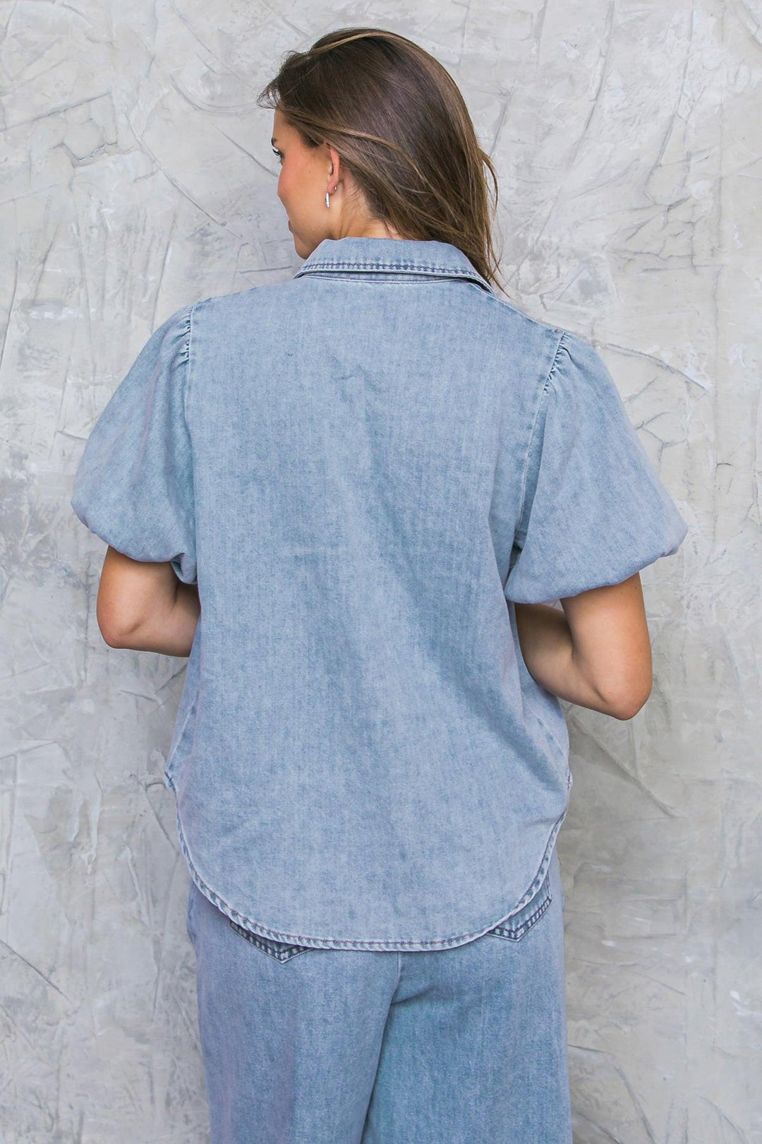 Be My Baby Acid Wash Denim Top from KADOU Boutique