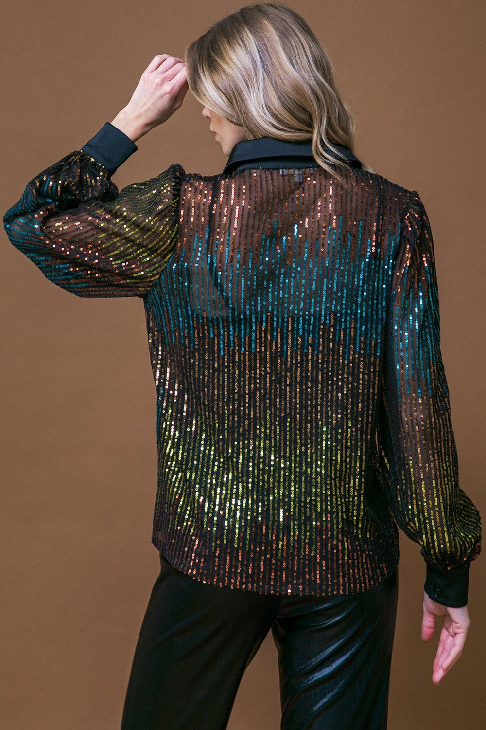 Cause a Commotion Sequin Blouse from KADOU Boutique