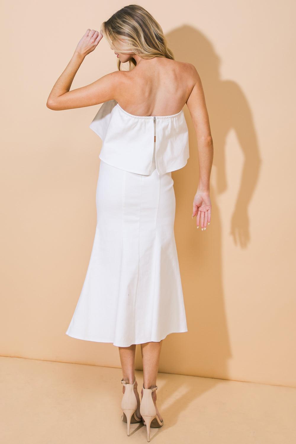 Sunset Stroll Woven Twill Top and Skirt Set from KADOU Boutique