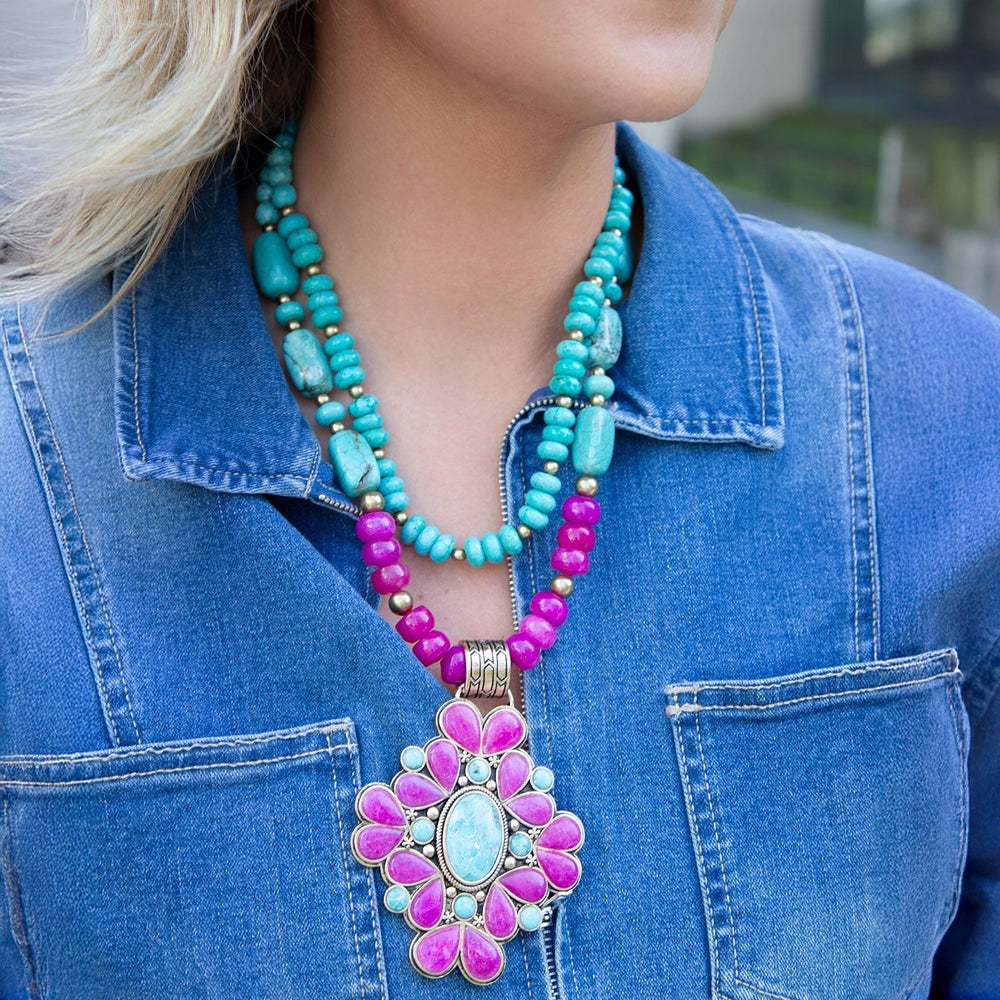 Barcelona Pink Agate Cross Golden Pendant Necklace from KADOU Boutique