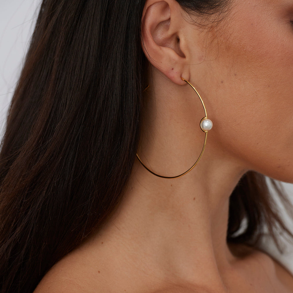 Belize Pearl Hoop from KADOU Boutique
