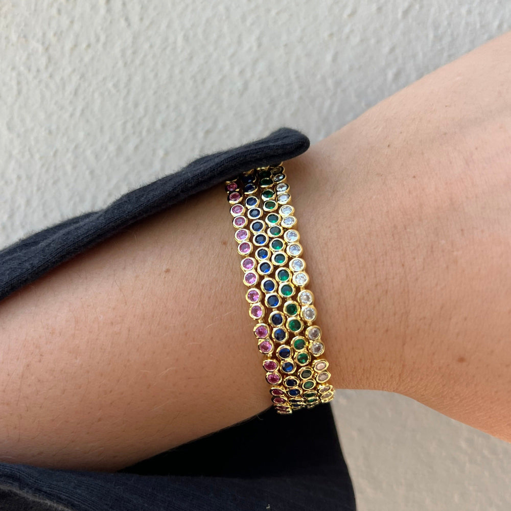 Bezel Tennis Bracelet- Sapphire from KADOU Boutique