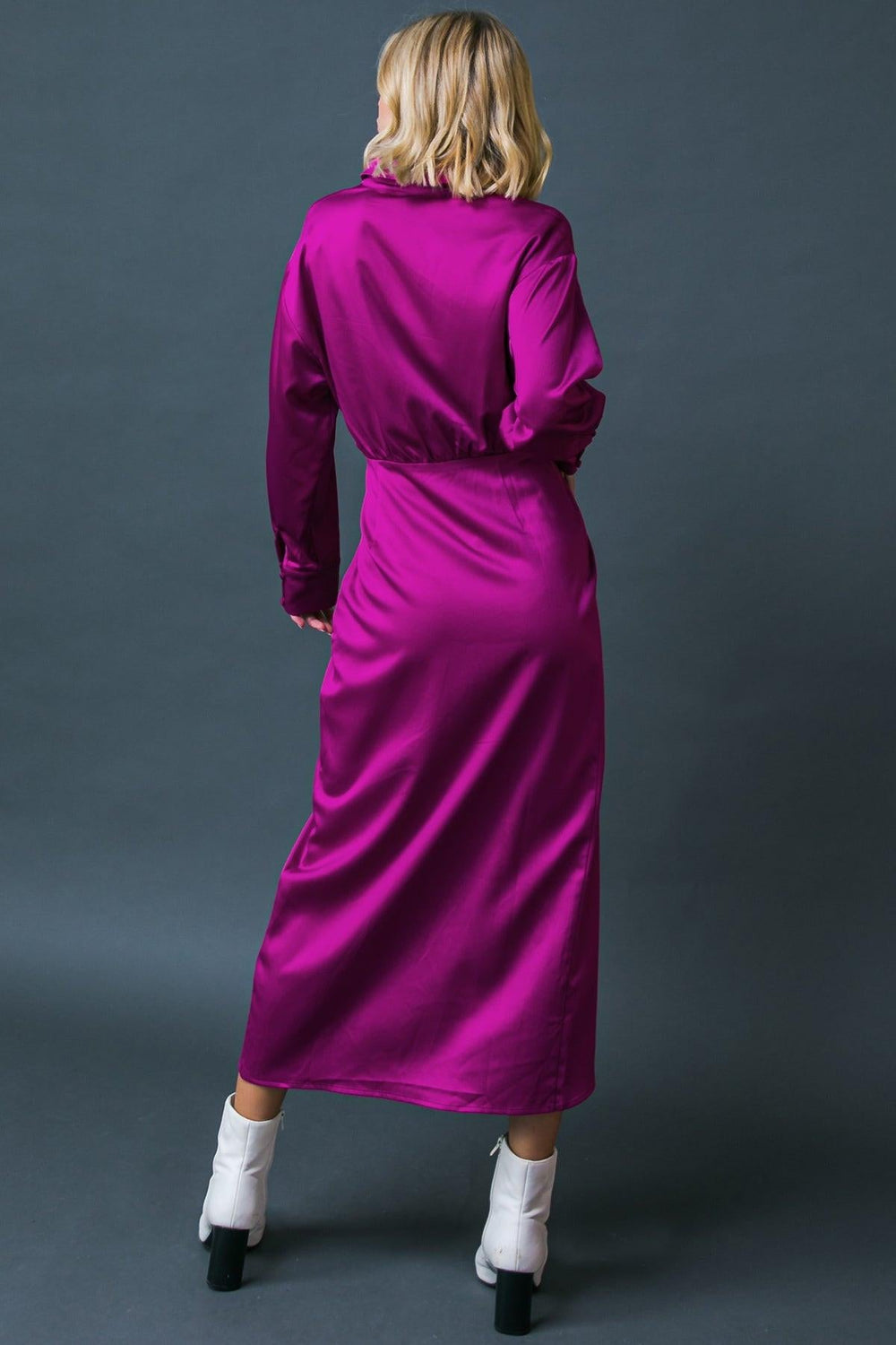 Too Good to Be True Woven Midi Dress from KADOU Boutique