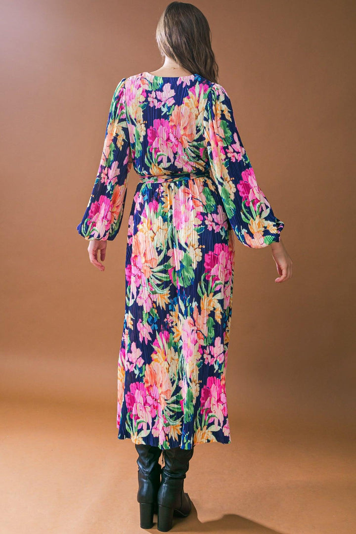 Breathtaking Moment Woven Plisse Midi Dress from KADOU Boutique