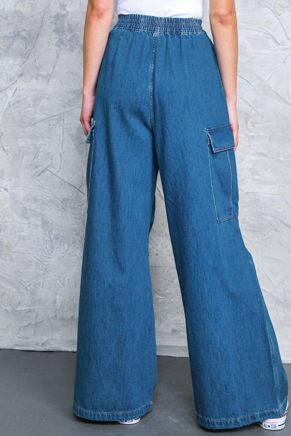 All the Buzz Washed Denim Pants from KADOU Boutique