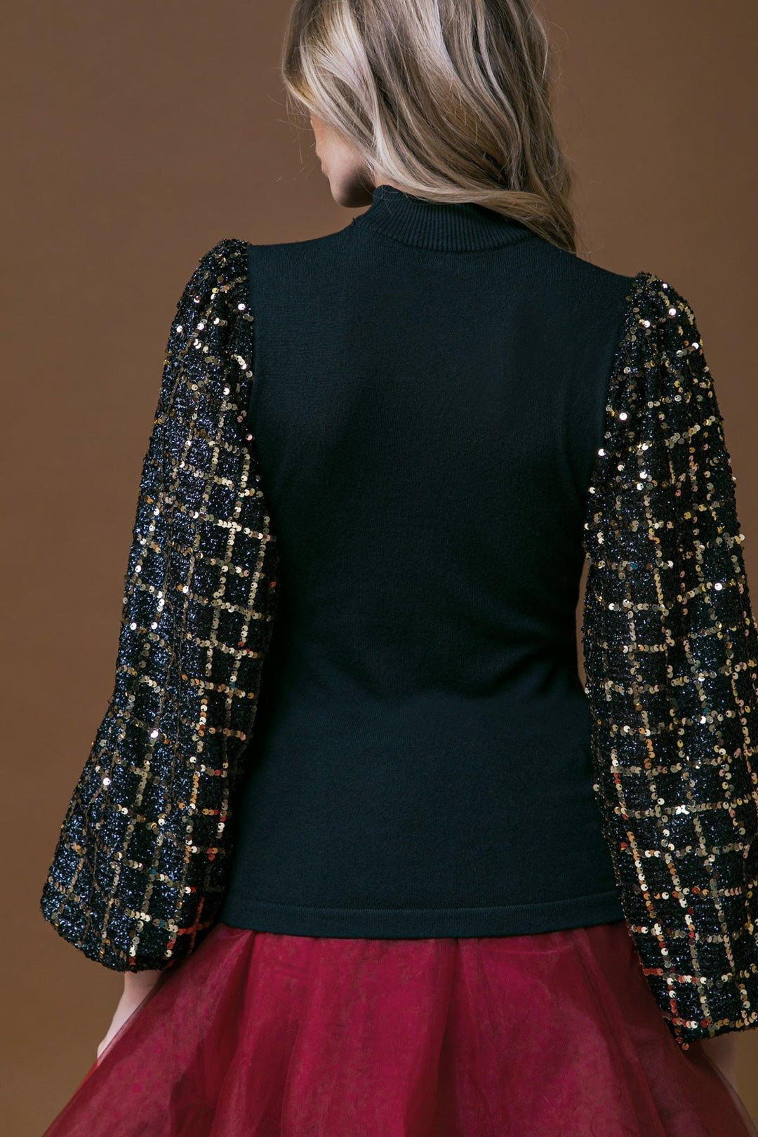 Party Tomorrow Night Sequin Knit Top from KADOU Boutique