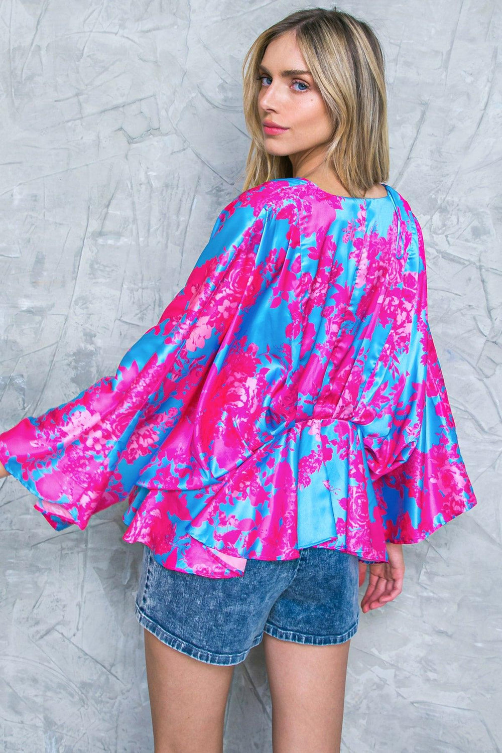 Here We Go Again Blue Woven Top from KADOU Boutique