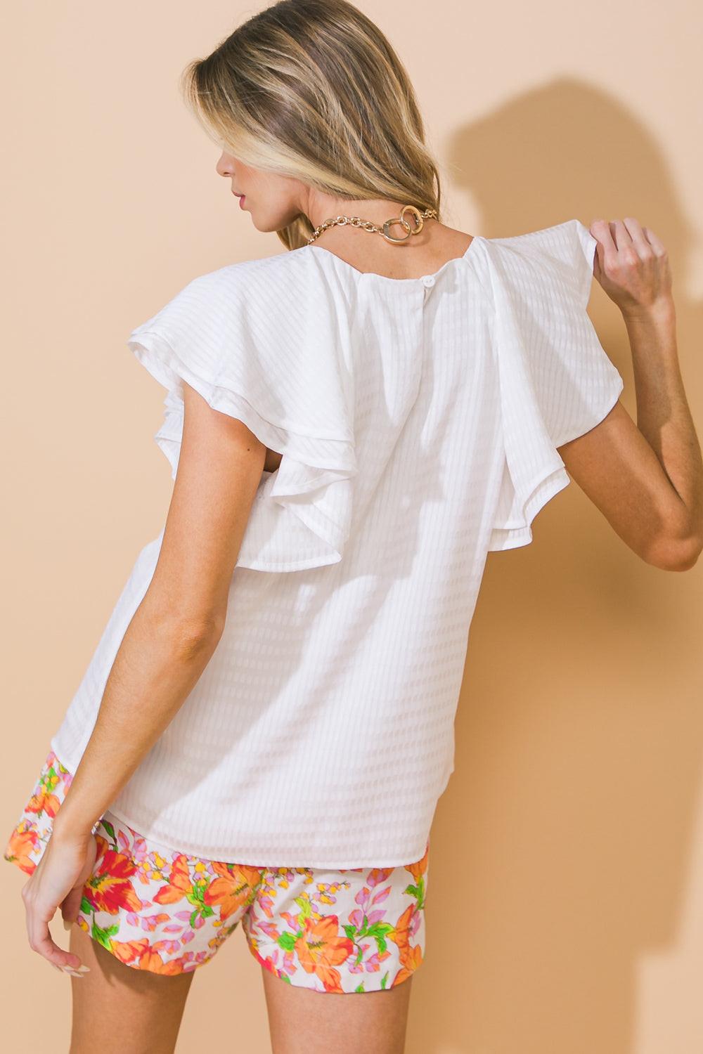 Wave Whispers Woven Top from KADOU Boutique