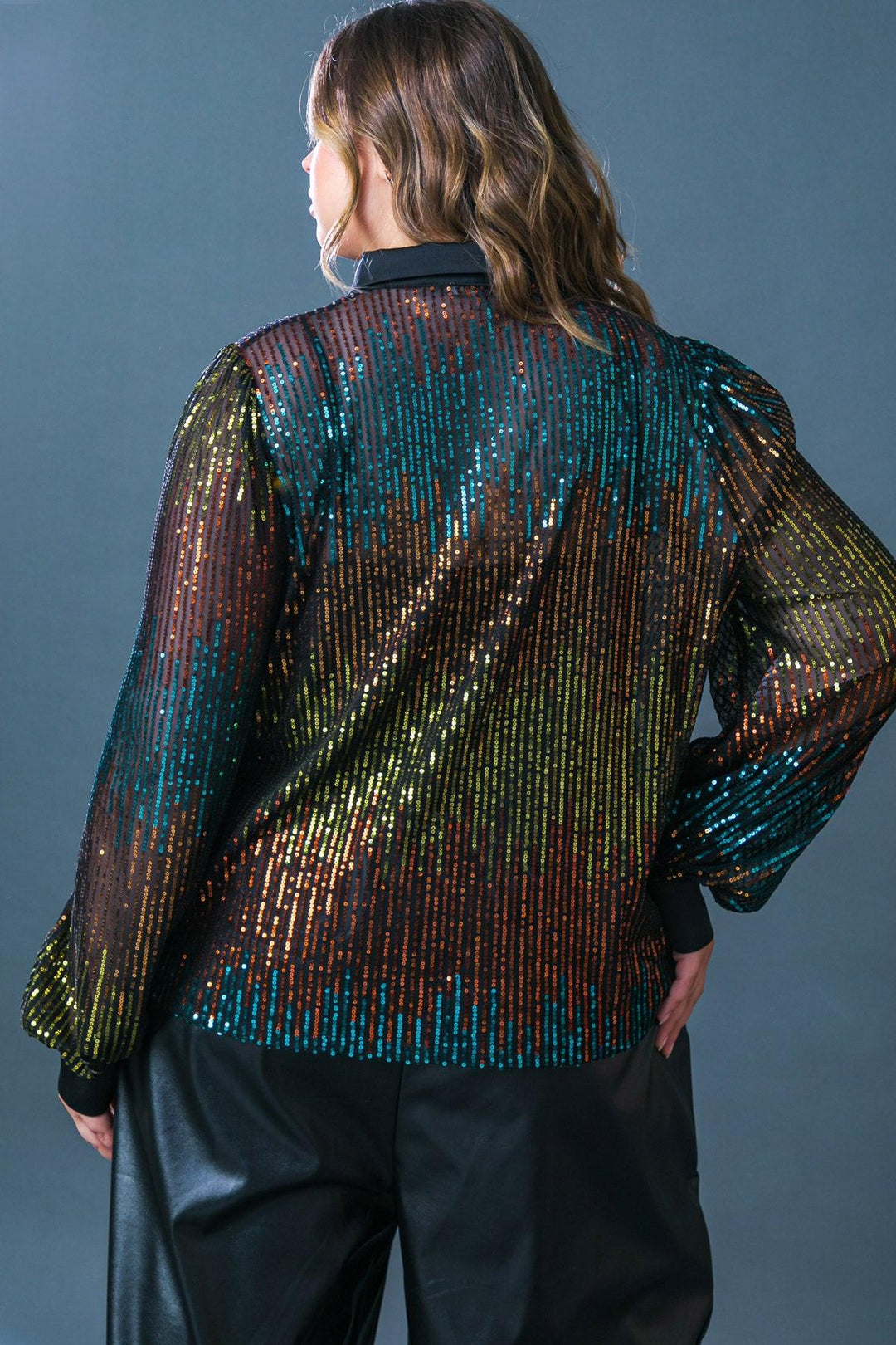 CAUSE A COMMOTION SEQUIN BLOUSE