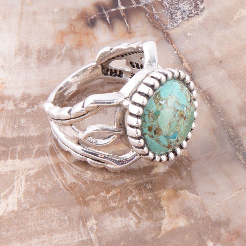 Blessing Blue Turquoise and Sterling Silver Ring from KADOU Boutique