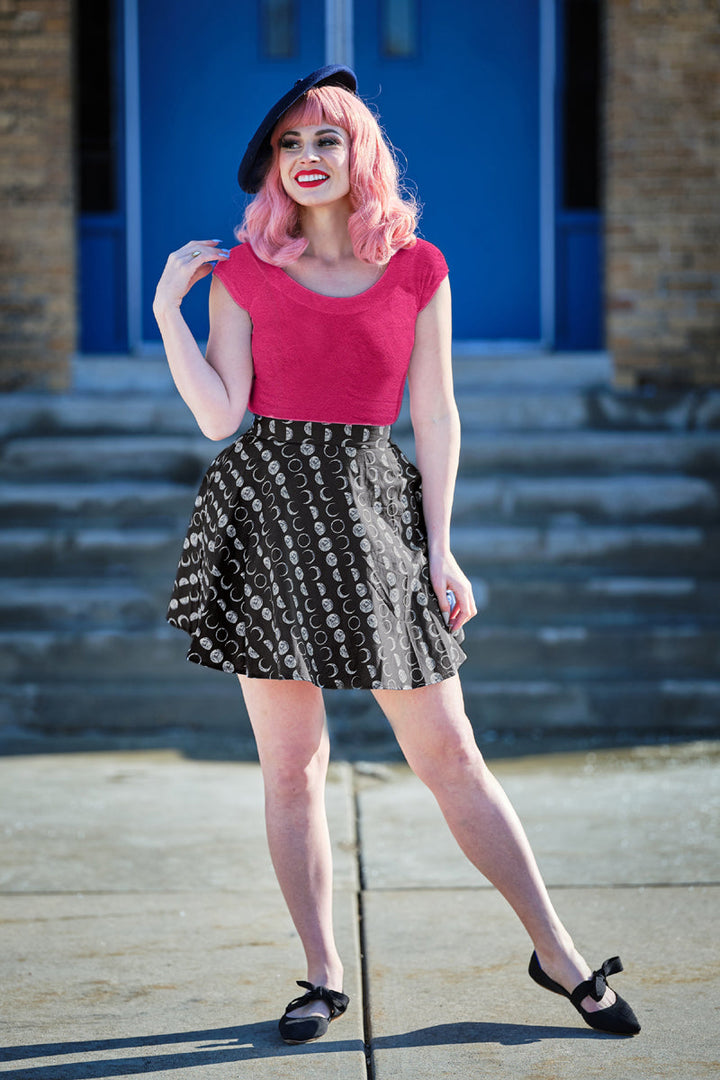 Retro Boat Neck Top in Hot Pink from KADOU Boutique