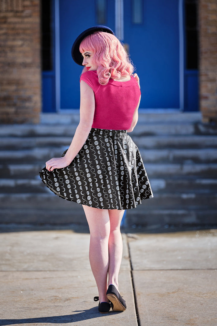 Retro Boat Neck Top in Hot Pink from KADOU Boutique