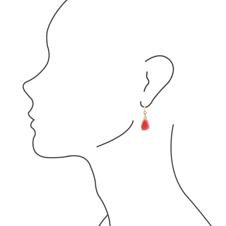 Bronze Red Howlite Earring