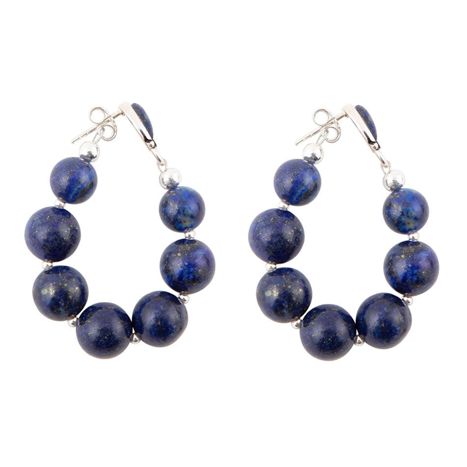 Carly blue lapis sterling silver post earrings