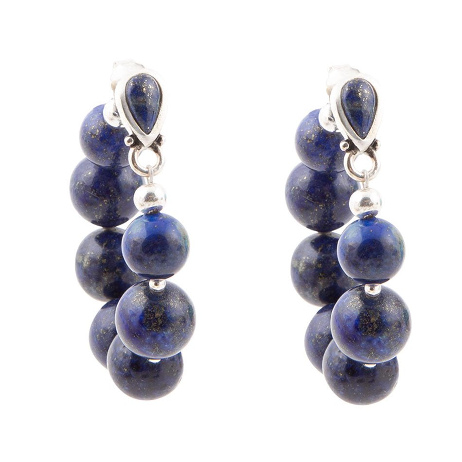 Carly blue lapis sterling silver post earrings