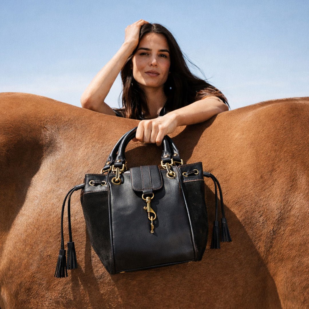 Cassidy - Luxury Leather Bucket Handbag in Cognac