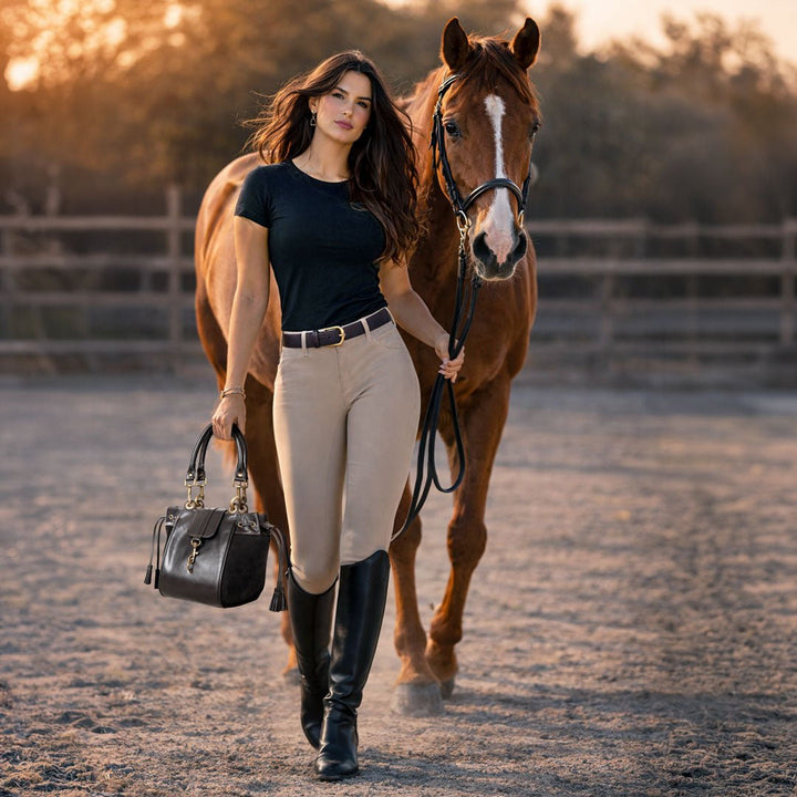 Cassidy - Luxury Leather Bucket Handbag in Cognac