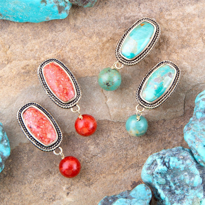 Catalina Orange Sponge Coral Golden Clip-On Earrings