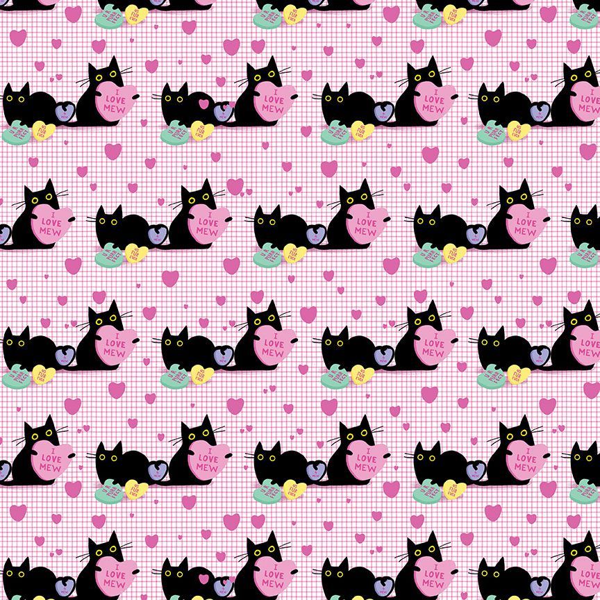 Pink Cats Skater Skirt
