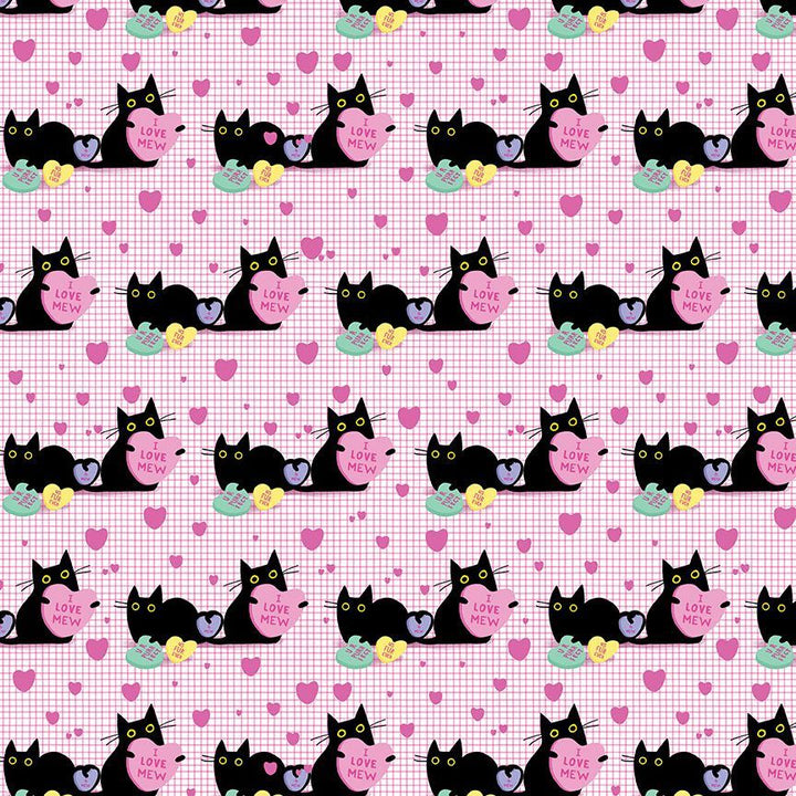 Pink Cats Skater Skirt