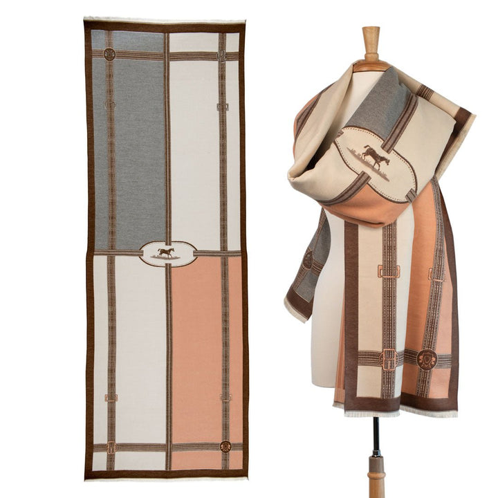 Cavelleti -  Equestrian Icon Motif Multi Color Luxe Shawl