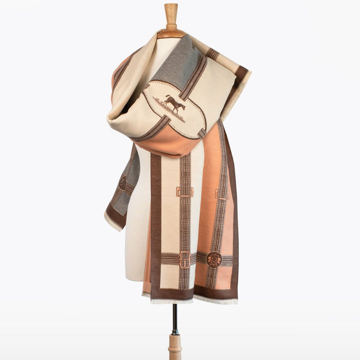 Cavelleti -  Equestrian Icon Motif Multi Color Luxe Shawl