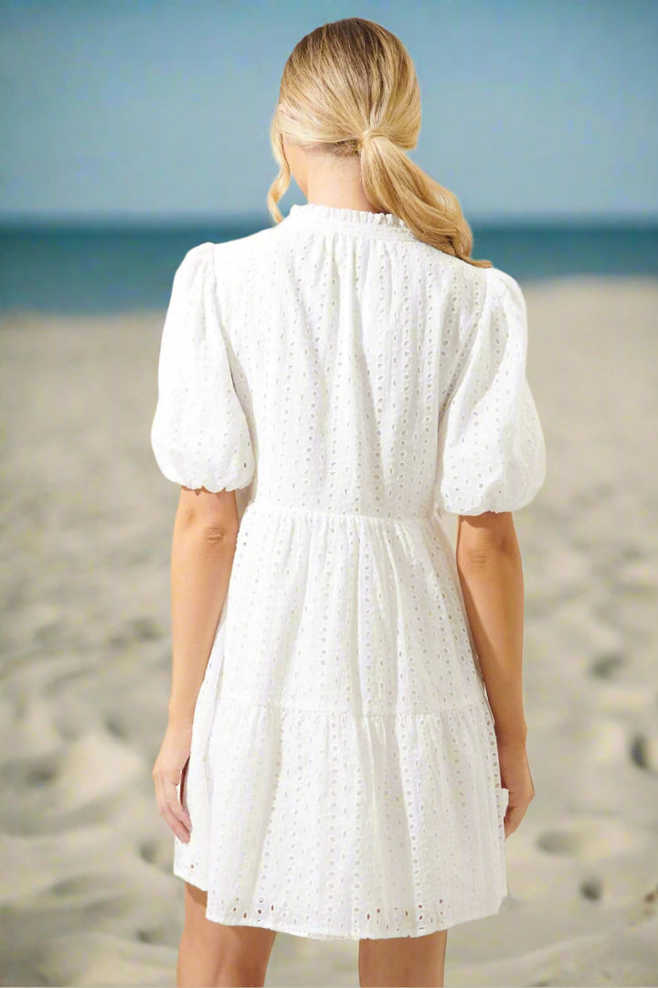 White Eyelet Babydoll Dress