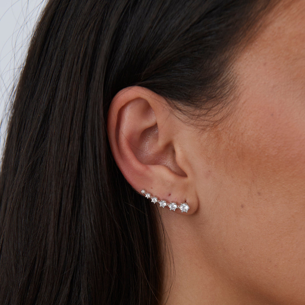 Celina Cz Bar Earring from KADOU Boutique