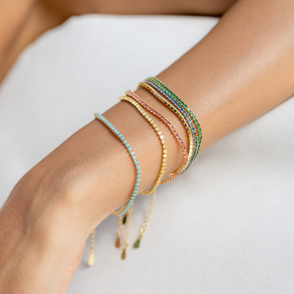 Chloe Tennis Bracelet Turquoise from KADOU Boutique