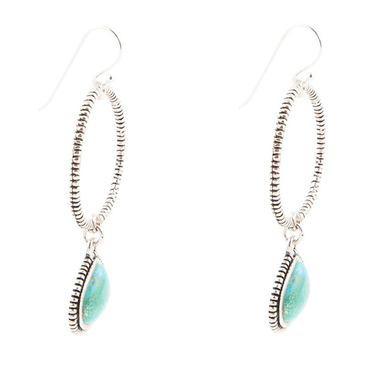 Corinth Blue Turquoise Charms Sterling Silver Earrings
