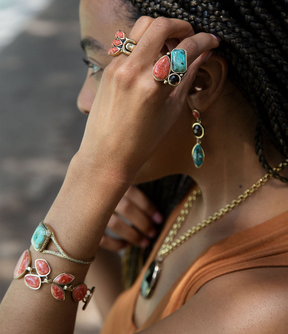 Credence Genuine Turquoise Cuff Bracelet from KADOU Boutique