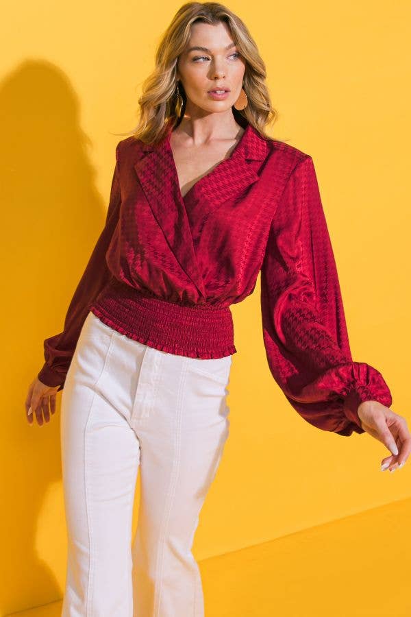 Jacquard Satin Top from KADOU Boutique