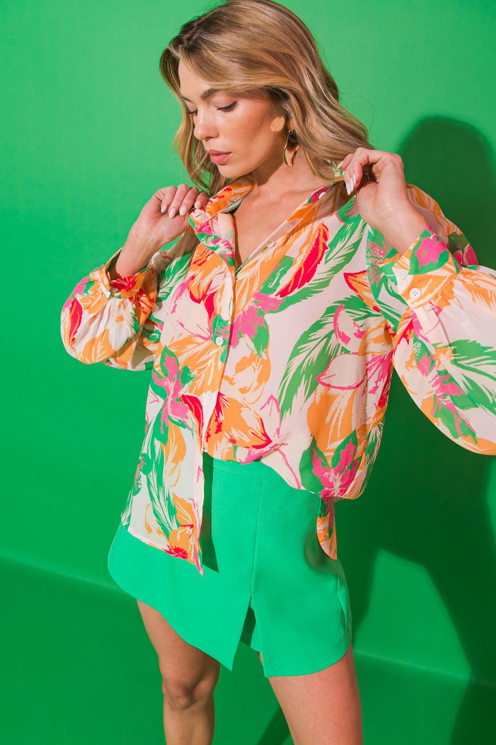 Born to Sparkle Button Down Woven Top from KADOU Boutique