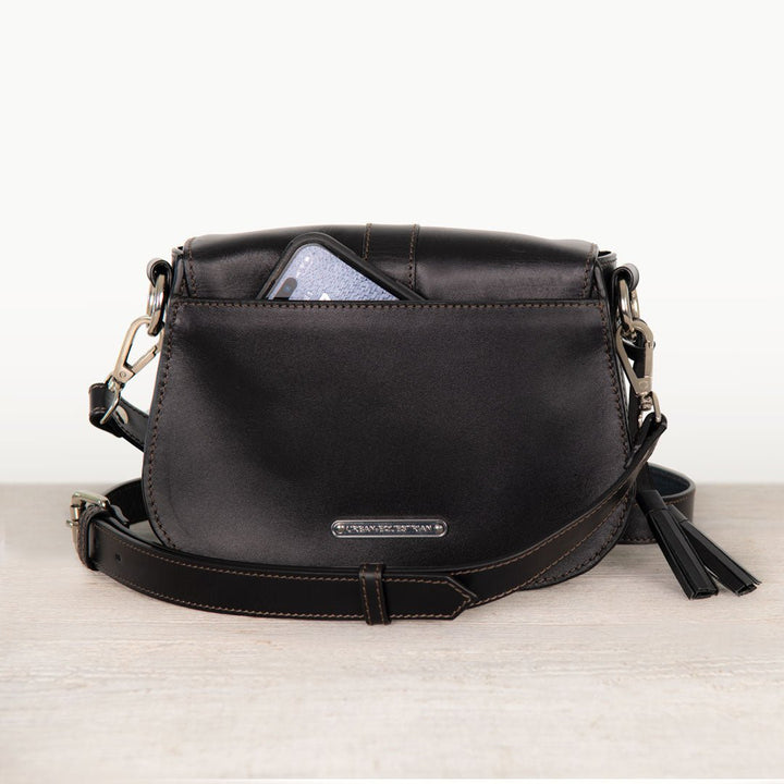 Del Rey - Equestrian Horse Bit Crossbody Luxury Leather Handbag in Black