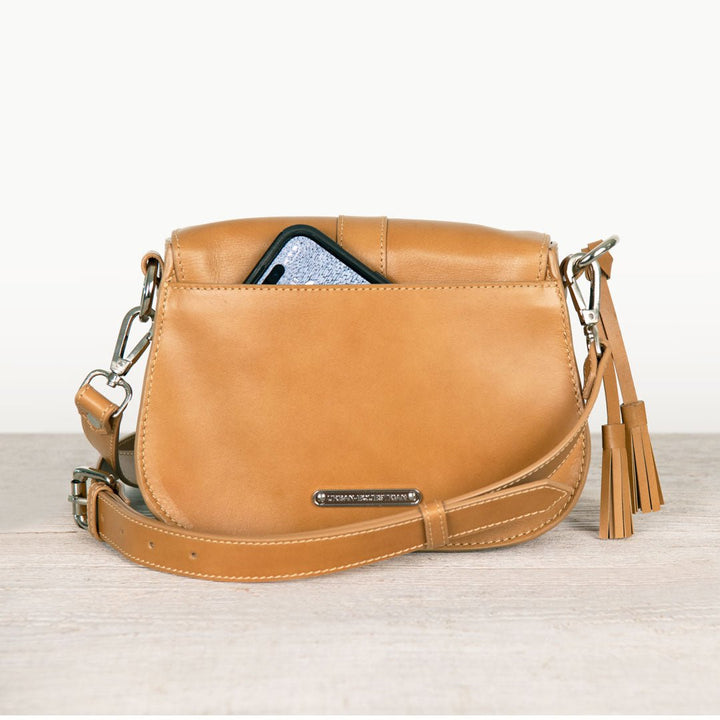 Del Rey - Equestrian Horse Bit Crossbody Luxury Leather Handbag in Caramel