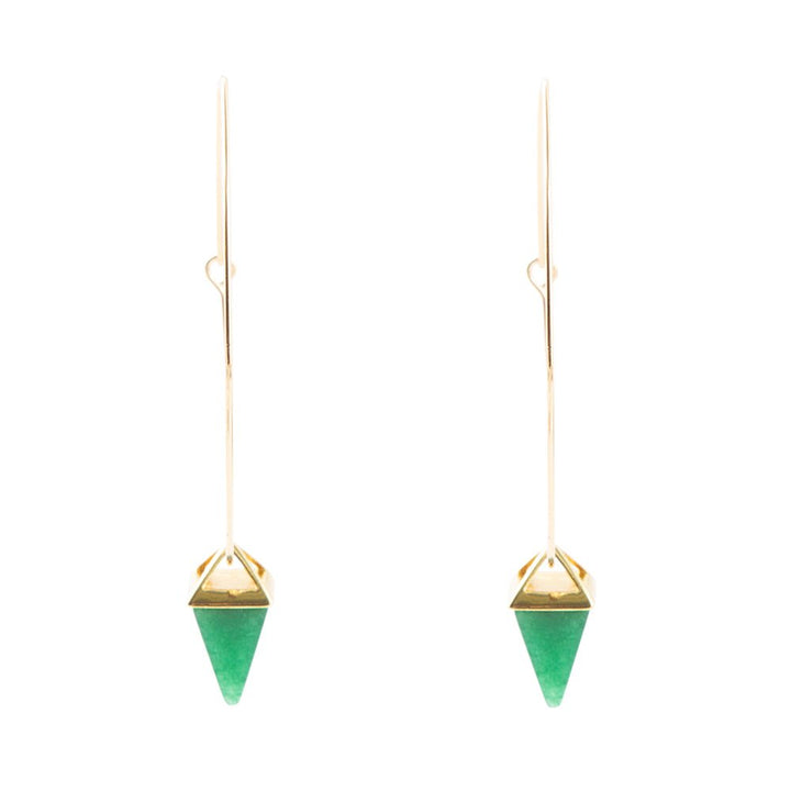 Delphi Green Agate Charm Earrings