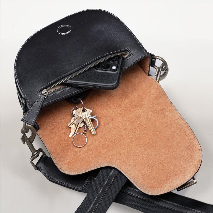 Signature Saddle Bag - Luxury Leather Handbag in Black