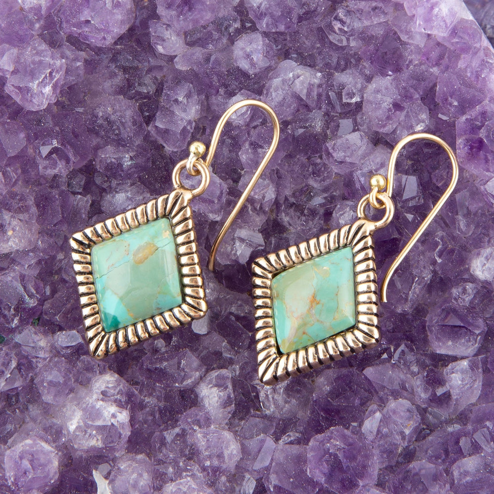 Diamond Days Blue Turquoise and Golden Earrings from KADOU Boutique