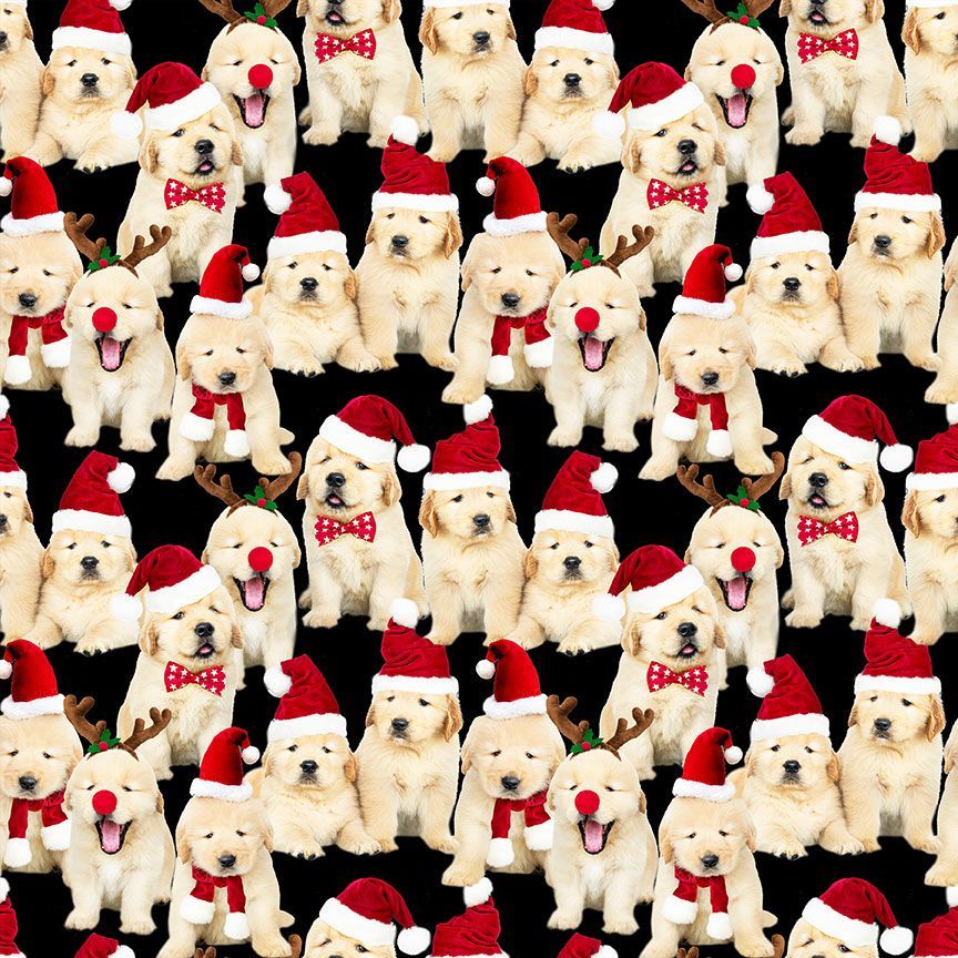 Dogs in Santa Hats Shorter Fit &amp; Flare Dress from KADOU Boutique